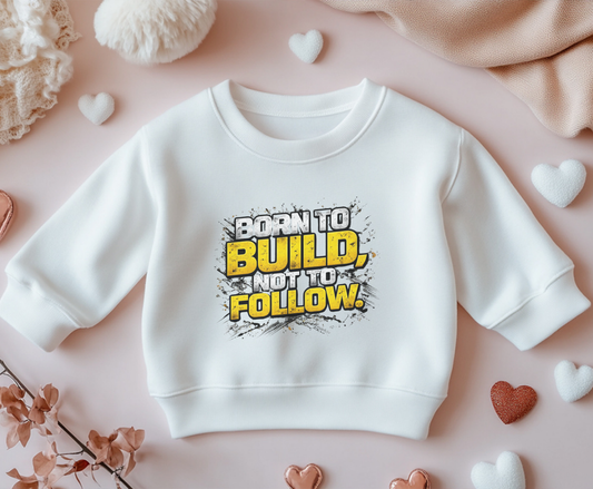Build Follow Youth Crewneck Sweatshirt — Motivational Graphic Sweatshirt for Kids