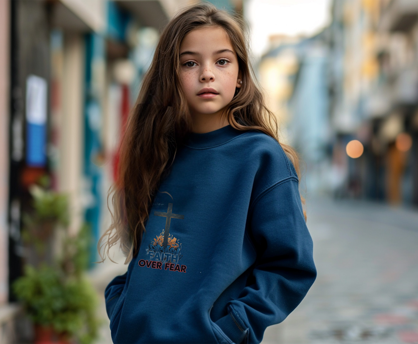 Faith Over Fear Youth Crewneck Sweatshirt