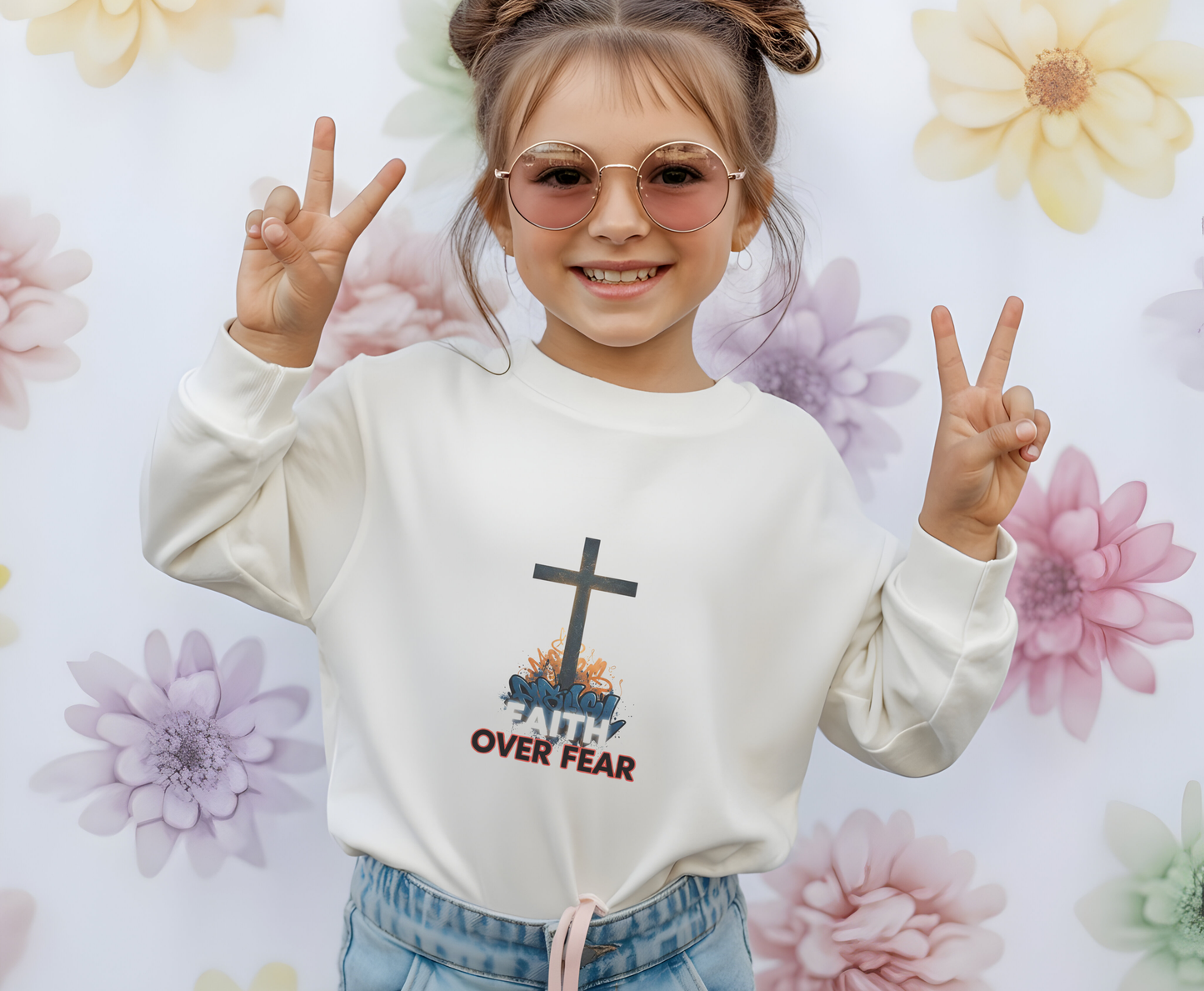Faith Over Fear Youth Crewneck Sweatshirt