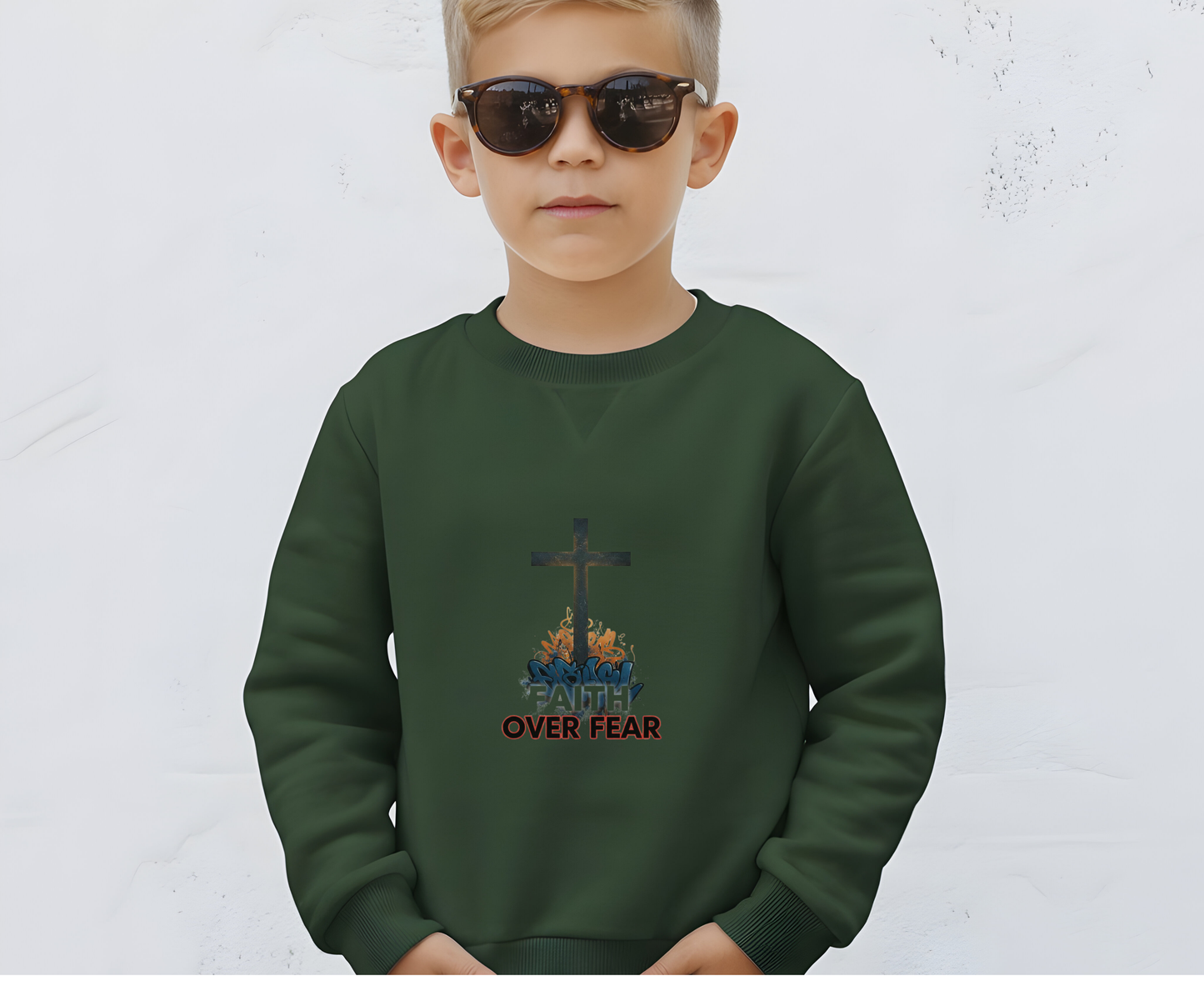 Faith Over Fear Youth Crewneck Sweatshirt