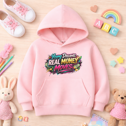 Youth Hoodie — "Young Dreams, Real Money Moves" Graphic Pullover
