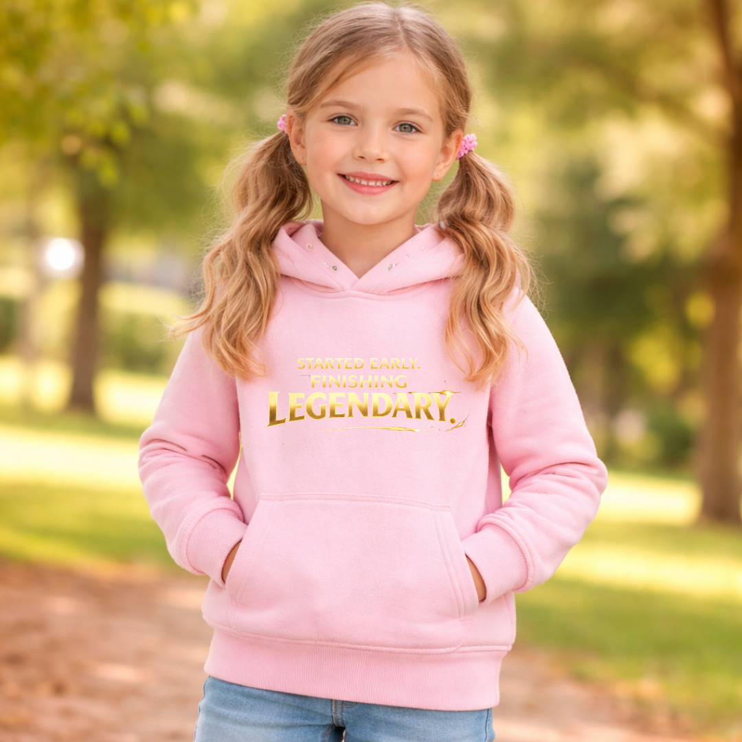 Youth Hoodie — "Something Small, Something Legendary" Gold Foil Design