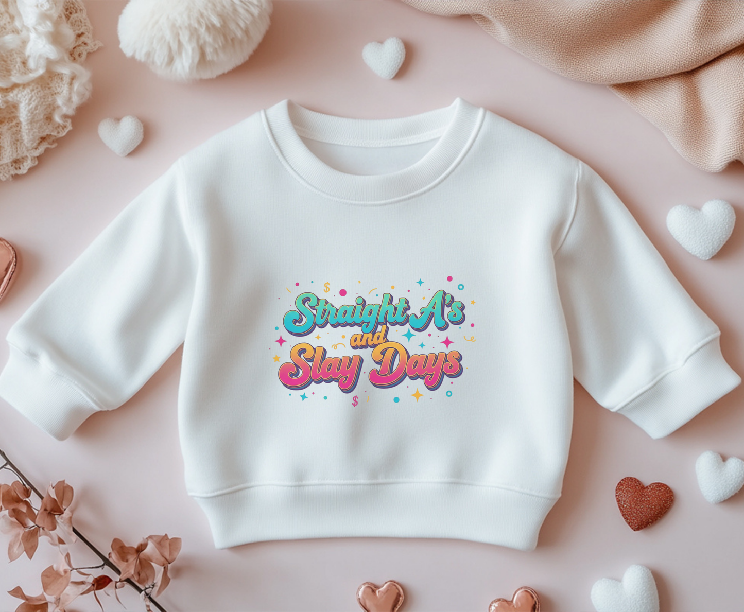 Unisex EcoSmart® Crewneck Sweatshirt with 'Straight A's and Slay Days' Design | Cozy Gift for Students, Graduation, Motivational Wear, [...]