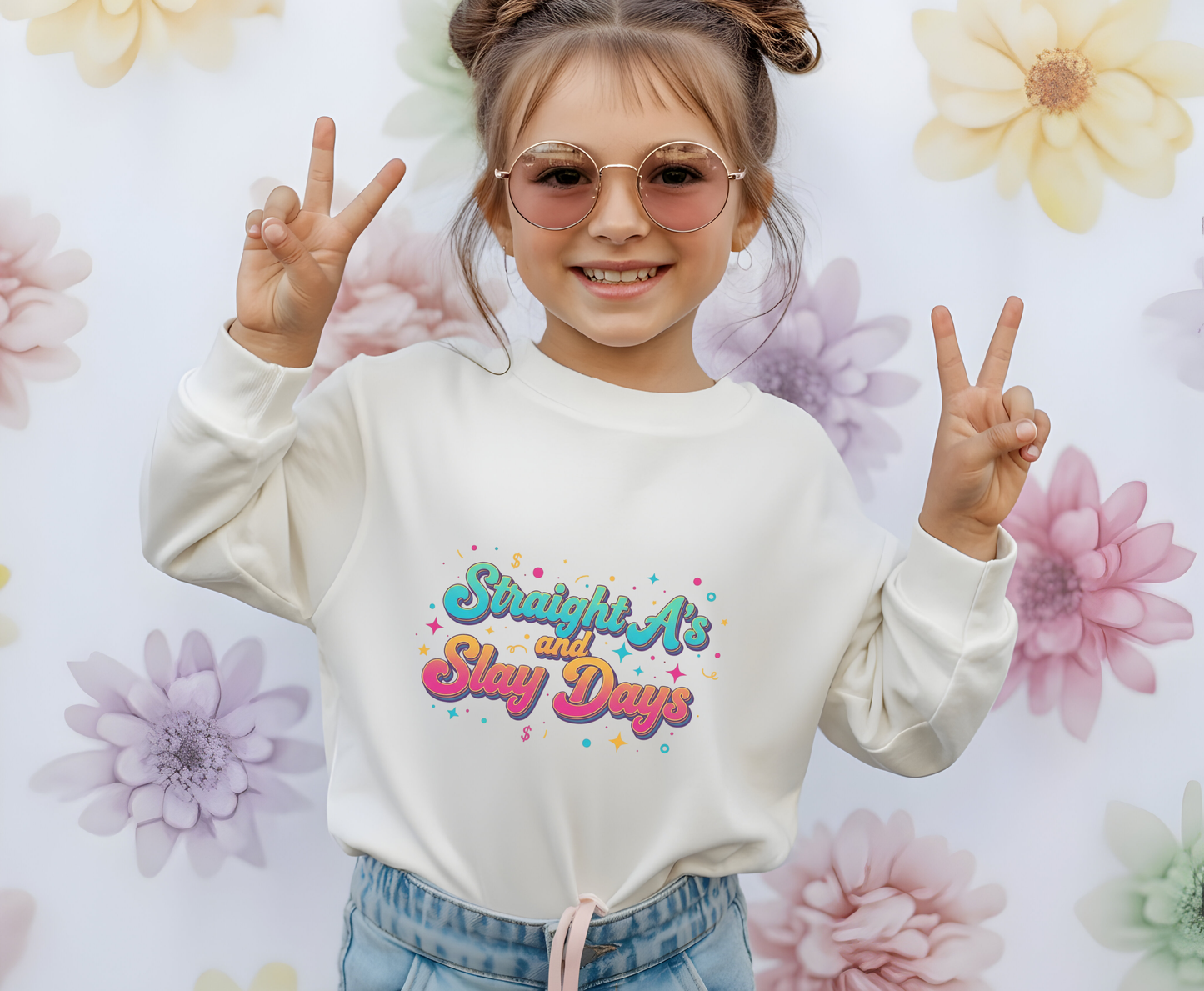 Unisex EcoSmart® Crewneck Sweatshirt with 'Straight A's and Slay Days' Design | Cozy Gift for Students, Graduation, Motivational Wear, [...]