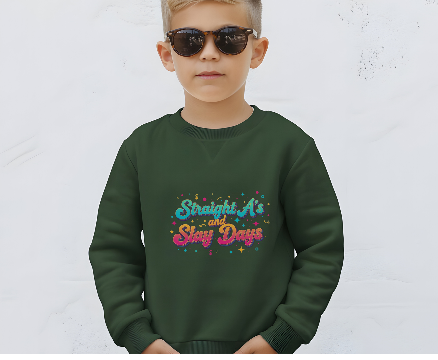 Unisex EcoSmart® Crewneck Sweatshirt with 'Straight A's and Slay Days' Design | Cozy Gift for Students, Graduation, Motivational Wear, [...]