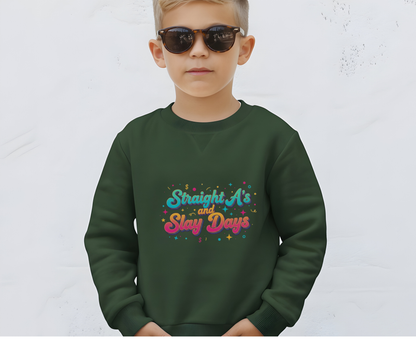 Unisex EcoSmart® Crewneck Sweatshirt with 'Straight A's and Slay Days' Design | Cozy Gift for Students, Graduation, Motivational Wear, [...]