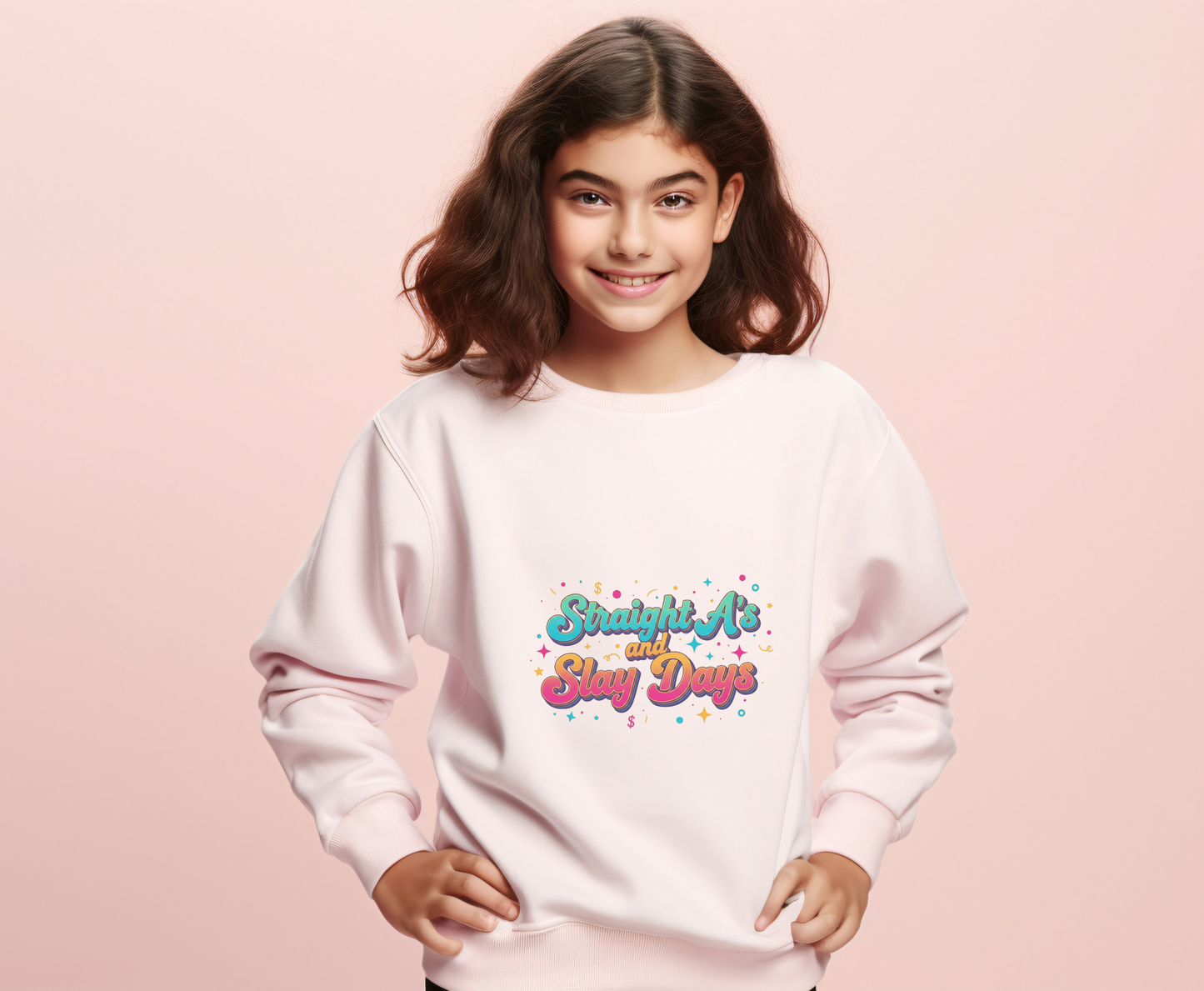 Unisex EcoSmart® Crewneck Sweatshirt with 'Straight A's and Slay Days' Design | Cozy Gift for Students, Graduation, Motivational Wear, [...]