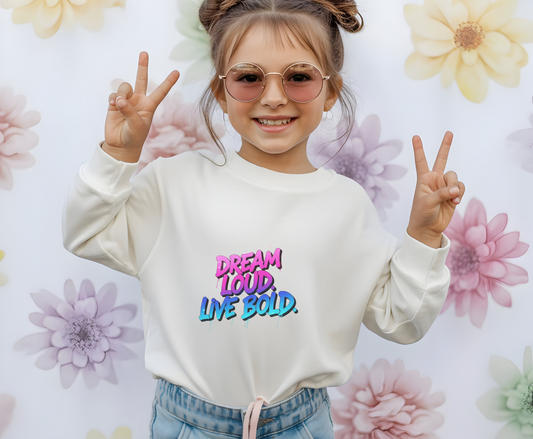 Bold Dreams Eco-Friendly Sweatshirt | Inspirational Crewneck | Perfect for Gifts, Casual Wear, Stylish Comfort
