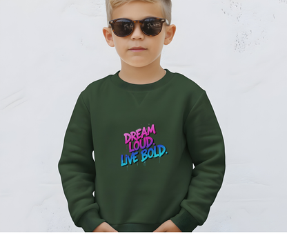 Bold Dreams Eco-Friendly Sweatshirt | Inspirational Crewneck | Perfect for Gifts, Casual Wear, Stylish Comfort