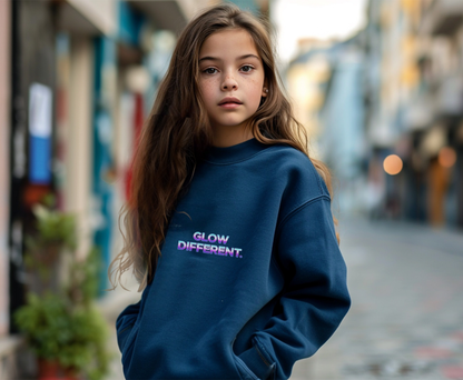 Glow Different Unisex Eco-Friendly Crewneck Sweatshirt, Cool Gift for Friends, Trendy Casual Wear, Cozy Fashion for All Occasions, [...]