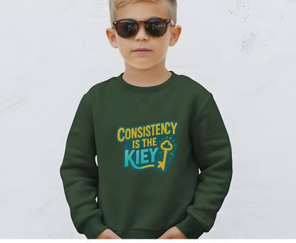 Unisex Eco-Friendly Sweatshirt - "Consistency is the Key" Inspiring Pullover, Perfect for Gift, Workout, Motivation, Cozy Wear