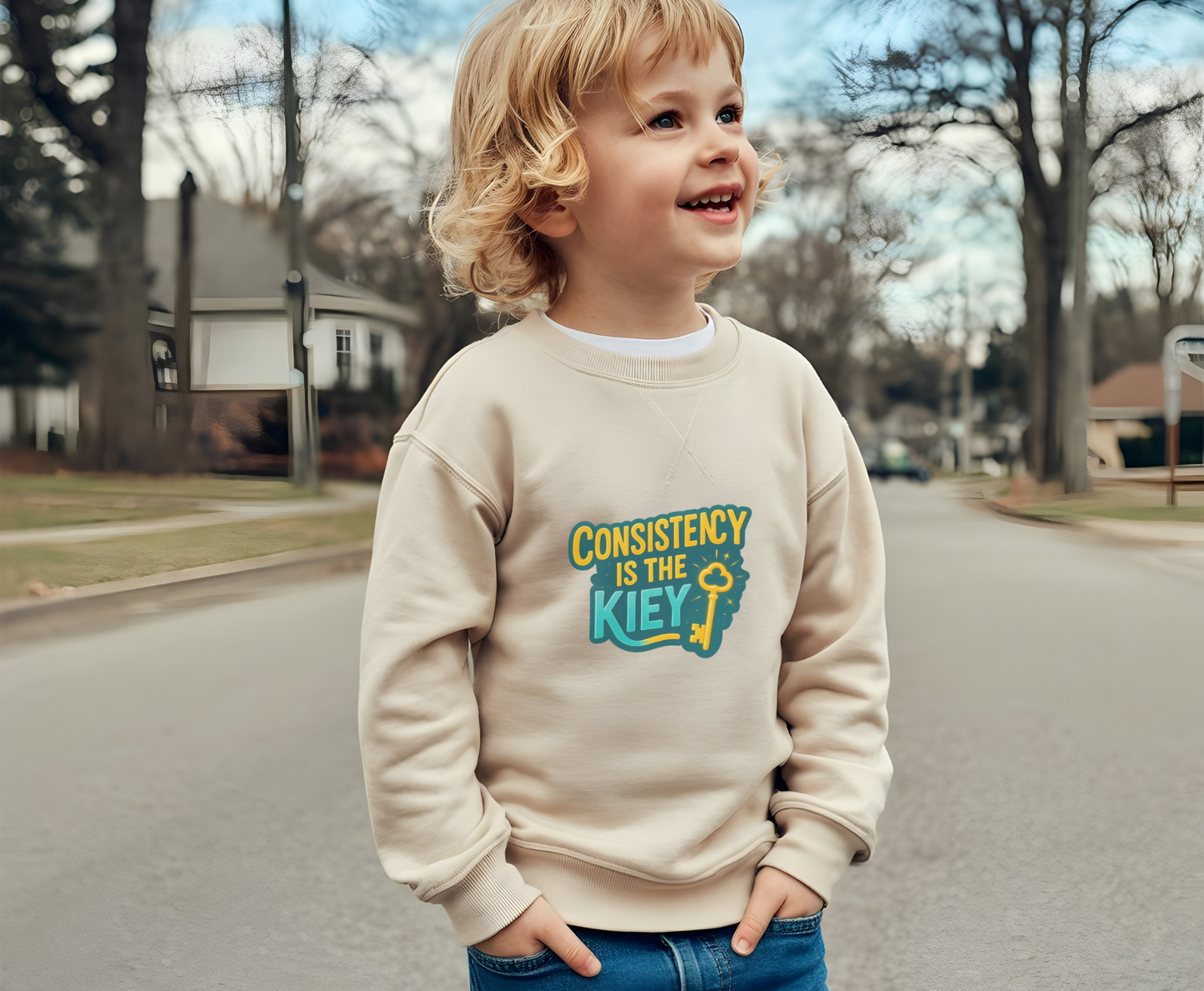 Unisex Eco-Friendly Sweatshirt - "Consistency is the Key" Inspiring Pullover, Perfect for Gift, Workout, Motivation, Cozy Wear