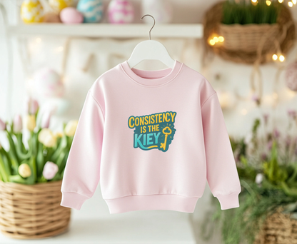 Unisex Eco-Friendly Sweatshirt - "Consistency is the Key" Inspiring Pullover, Perfect for Gift, Workout, Motivation, Cozy Wear
