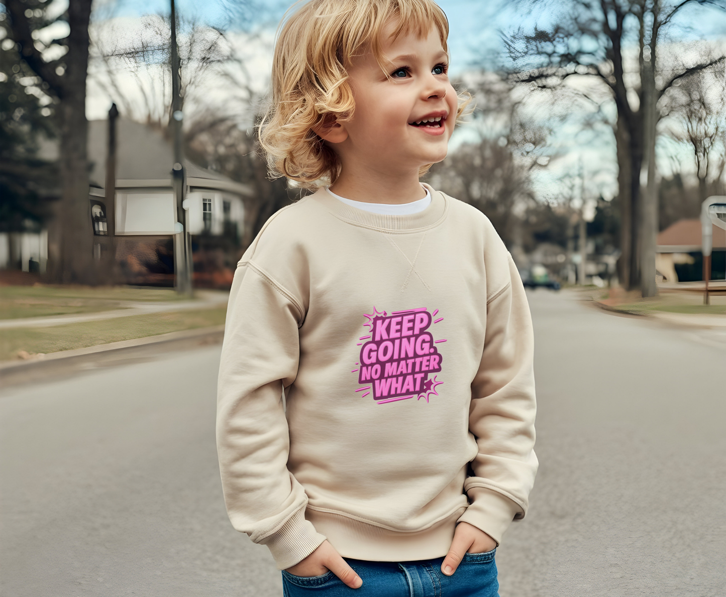 Motivational Crewneck Sweatshirt, Keep Going, Unisex Sweatshirt, Eco-Friendly Apparel, Inspirational Gift, Everyday Comfort