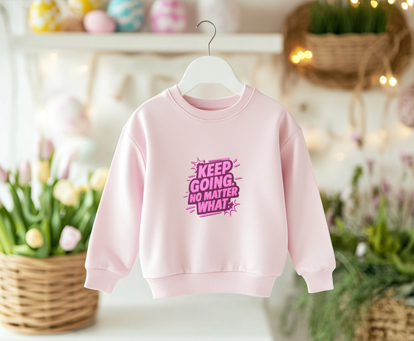 Motivational Crewneck Sweatshirt, Keep Going, Unisex Sweatshirt, Eco-Friendly Apparel, Inspirational Gift, Everyday Comfort