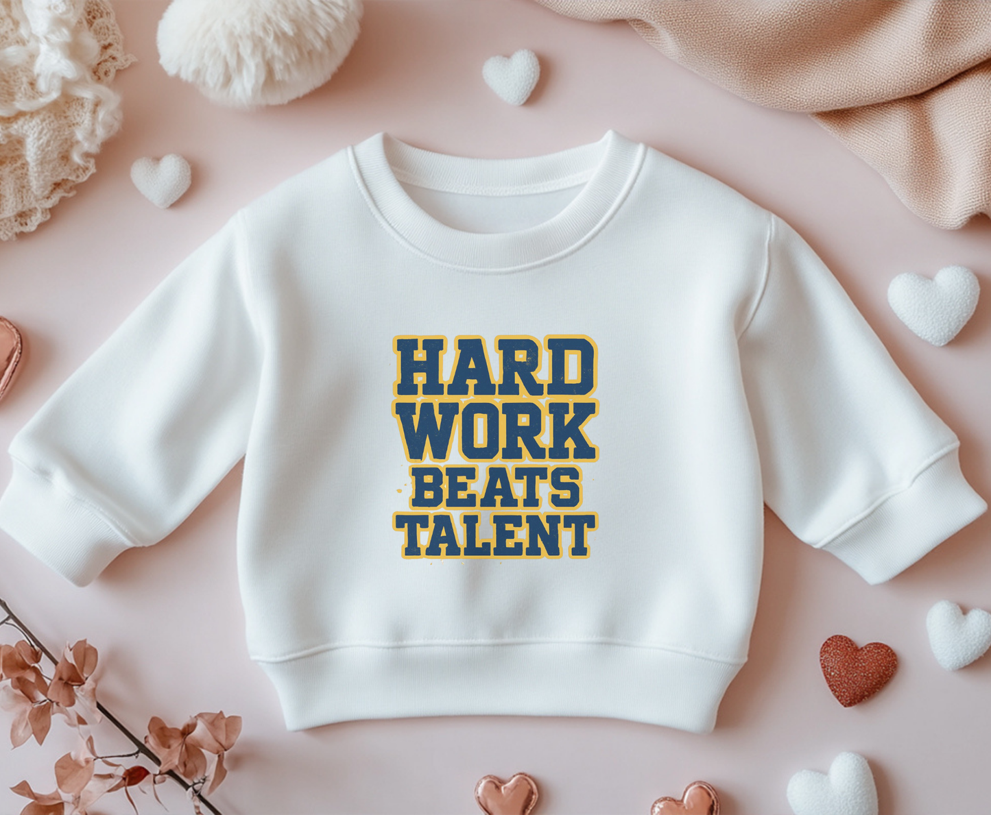 Hard Work Beats Talent Eco-Friendly Crewneck Sweatshirt, Motivational Apparel, Gift for Graduates, Athletes, Inspirational Sweater, [...]