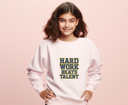 Hard Work Beats Talent Eco-Friendly Crewneck Sweatshirt, Motivational Apparel, Gift for Graduates, Athletes, Inspirational Sweater, [...]
