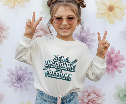 Inspirational Sweatshirt for Self-Discipline and Freedom, Unisex Eco-Friendly Crewneck, Motivational Gift, Casual Wear, Cozy Style