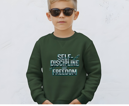 Inspirational Sweatshirt for Self-Discipline and Freedom, Unisex Eco-Friendly Crewneck, Motivational Gift, Casual Wear, Cozy Style