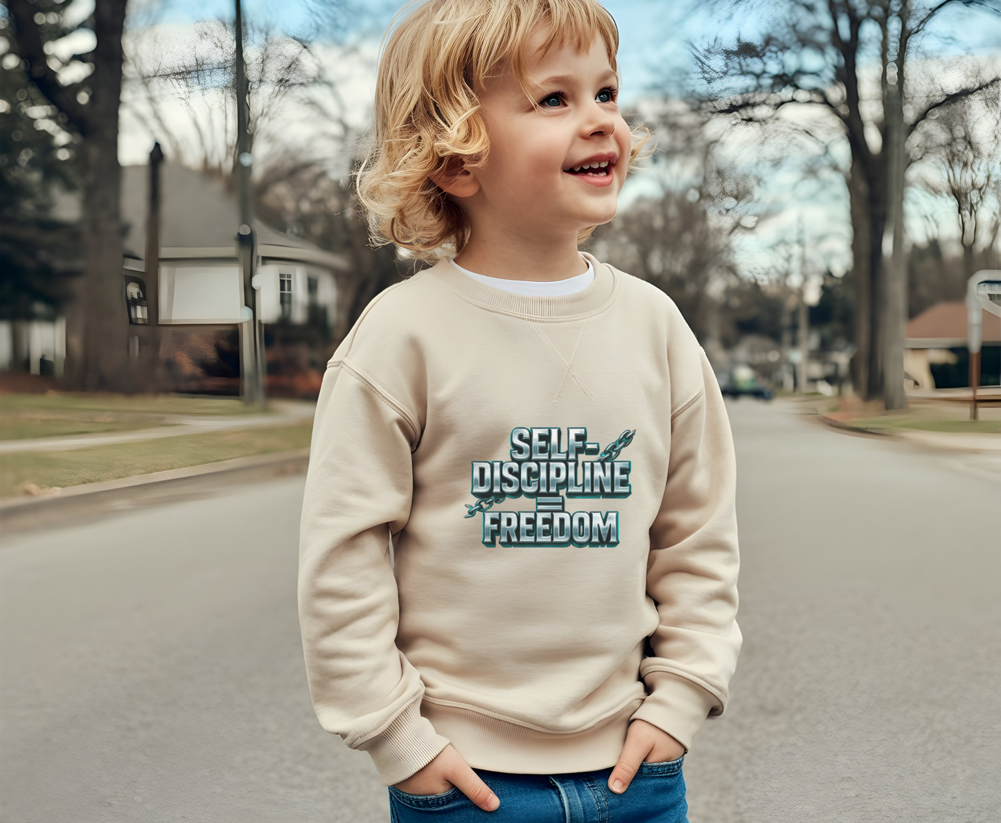 Inspirational Sweatshirt for Self-Discipline and Freedom, Unisex Eco-Friendly Crewneck, Motivational Gift, Casual Wear, Cozy Style