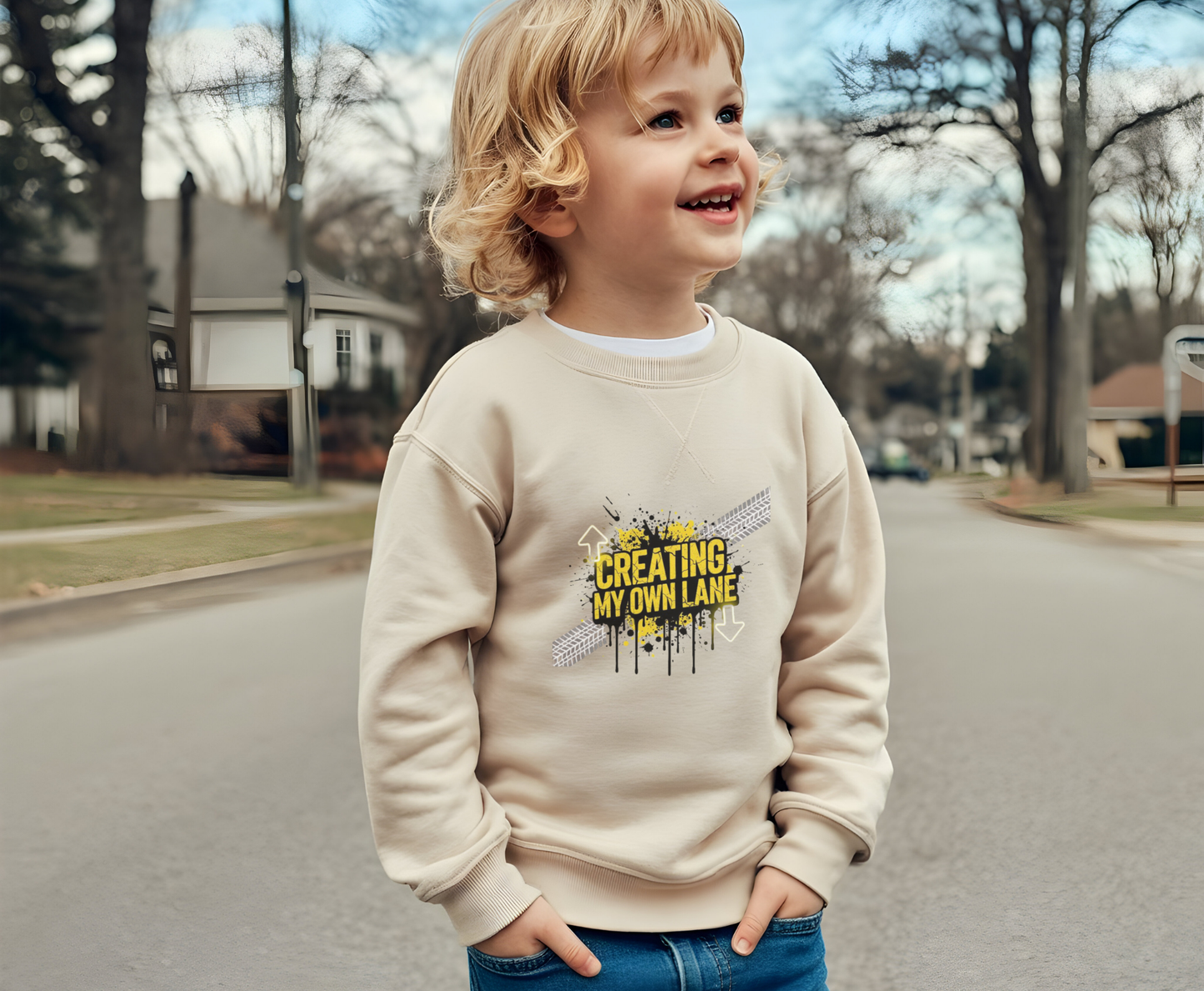Creative Vibes Eco-Friendly Crewneck Sweatshirt, Inspirational Gift, Unisex Apparel, Casual Wear, Sustainable Fashion