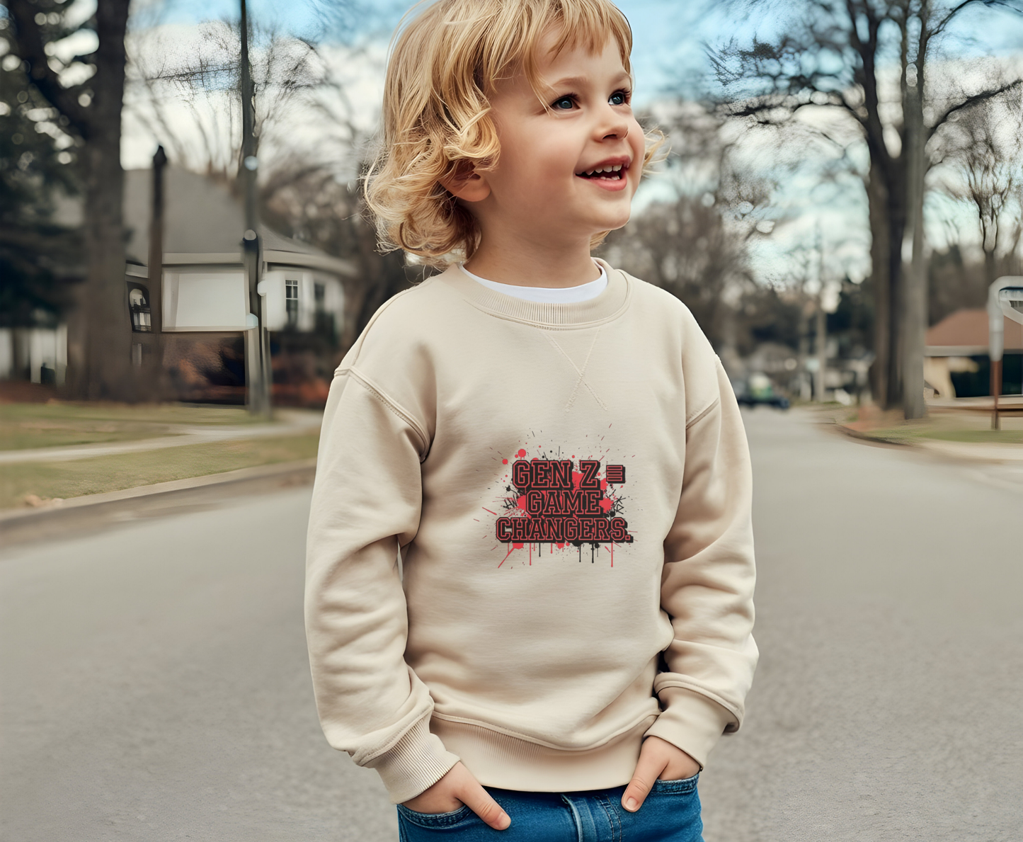 Gen Z Change Makers Eco-Friendly Sweatshirt, Unisex Pullovers, Casual Wear, Gift for Young Activists, Sustainable Fashion