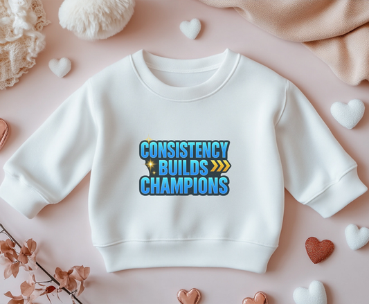 Unisex Eco-Friendly Sweatshirt - 'Consistency Builds Champions' Motivational Crewneck, Casual Wear, Gift for Athletes, Fitness [...]