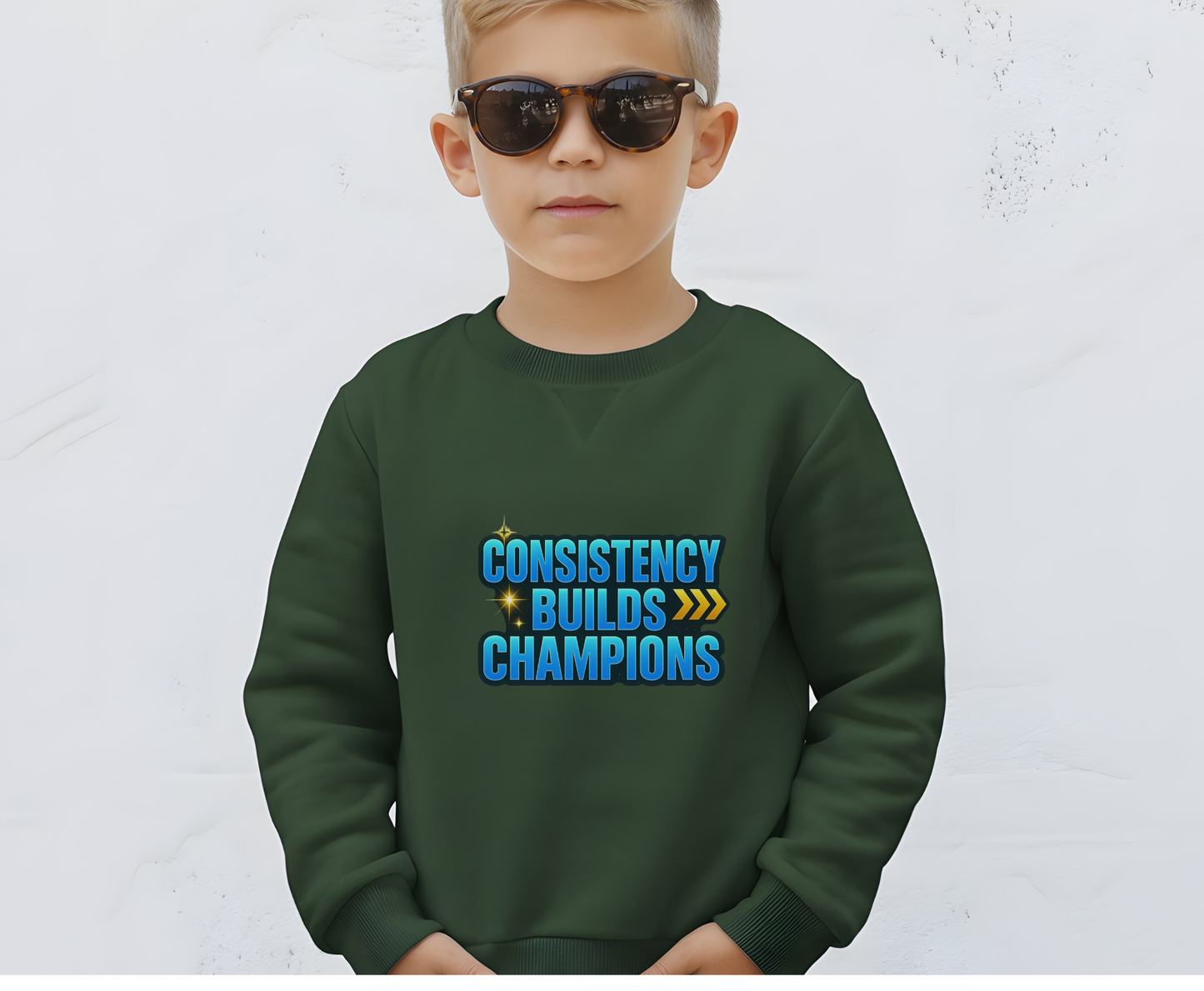 Unisex Eco-Friendly Sweatshirt - 'Consistency Builds Champions' Motivational Crewneck, Casual Wear, Gift for Athletes, Fitness [...]