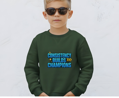 Unisex Eco-Friendly Sweatshirt - 'Consistency Builds Champions' Motivational Crewneck, Casual Wear, Gift for Athletes, Fitness [...]