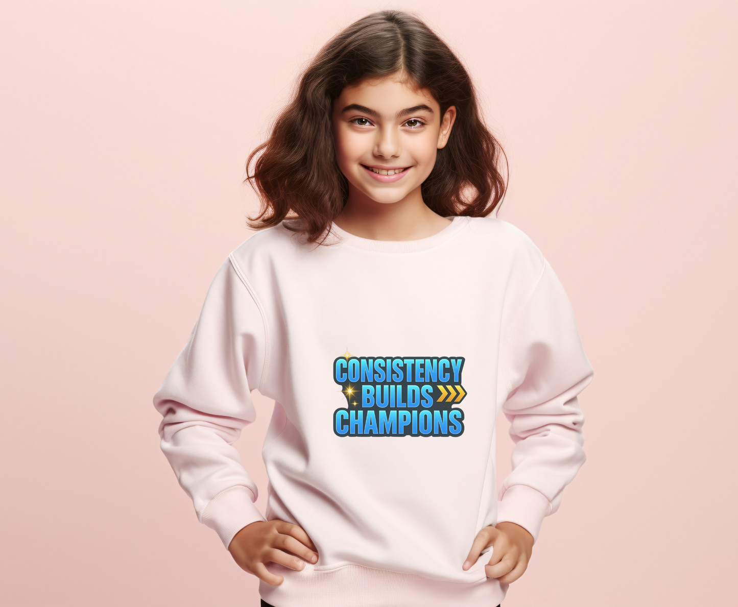 Unisex Eco-Friendly Sweatshirt - 'Consistency Builds Champions' Motivational Crewneck, Casual Wear, Gift for Athletes, Fitness [...]