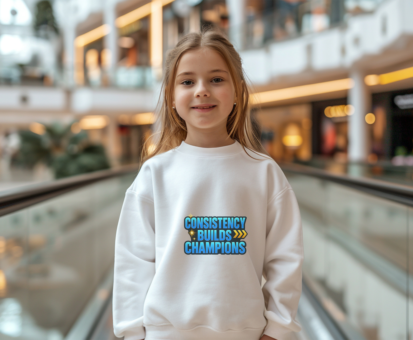 Unisex Eco-Friendly Sweatshirt - 'Consistency Builds Champions' Motivational Crewneck, Casual Wear, Gift for Athletes, Fitness [...]