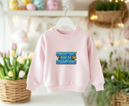 Unisex Eco-Friendly Sweatshirt - 'Consistency Builds Champions' Motivational Crewneck, Casual Wear, Gift for Athletes, Fitness [...]