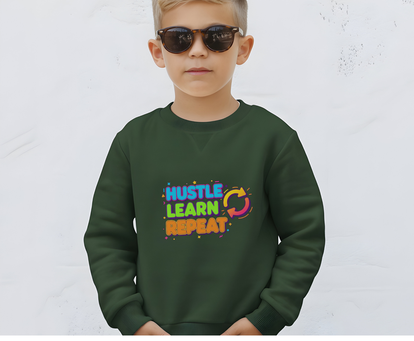 Eco-Friendly Hustle Learn Repeat Sweatshirt, Unisex Crewneck for Students, Motivational Gift, Casual Wear, EcoSmart Apparel, Perfect [...]