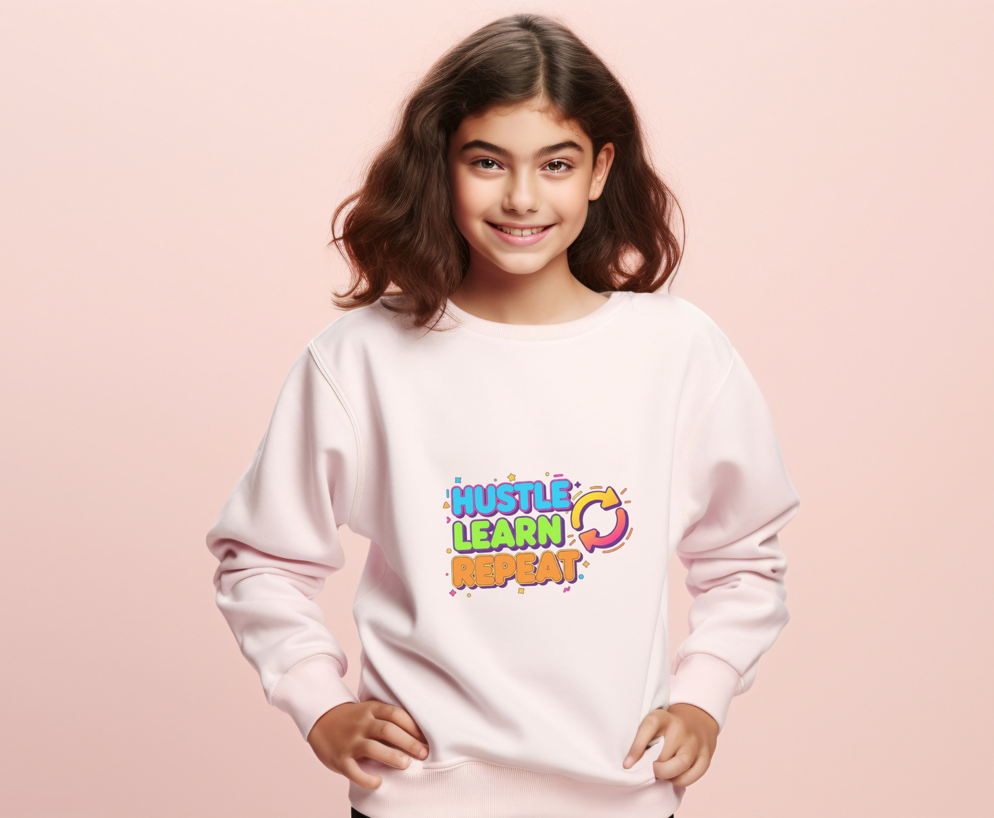 Eco-Friendly Hustle Learn Repeat Sweatshirt, Unisex Crewneck for Students, Motivational Gift, Casual Wear, EcoSmart Apparel, Perfect [...]