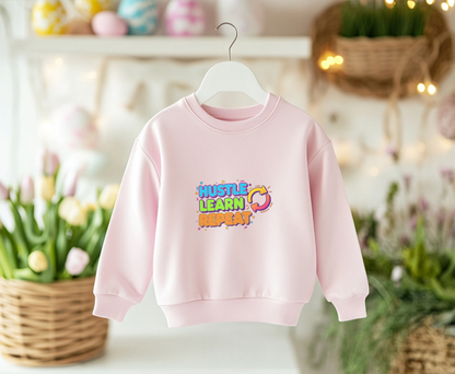 Eco-Friendly Hustle Learn Repeat Sweatshirt, Unisex Crewneck for Students, Motivational Gift, Casual Wear, EcoSmart Apparel, Perfect [...]