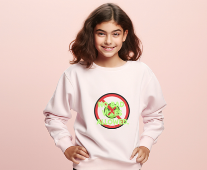 Eco-Friendly Crewneck Sweatshirt - No Bad Vibes Allowed, Relaxed Fit, Casual Wear, Gift for Friends, Vibe Check Fashion