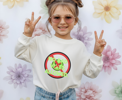 Eco-Friendly Crewneck Sweatshirt - No Bad Vibes Allowed, Relaxed Fit, Casual Wear, Gift for Friends, Vibe Check Fashion