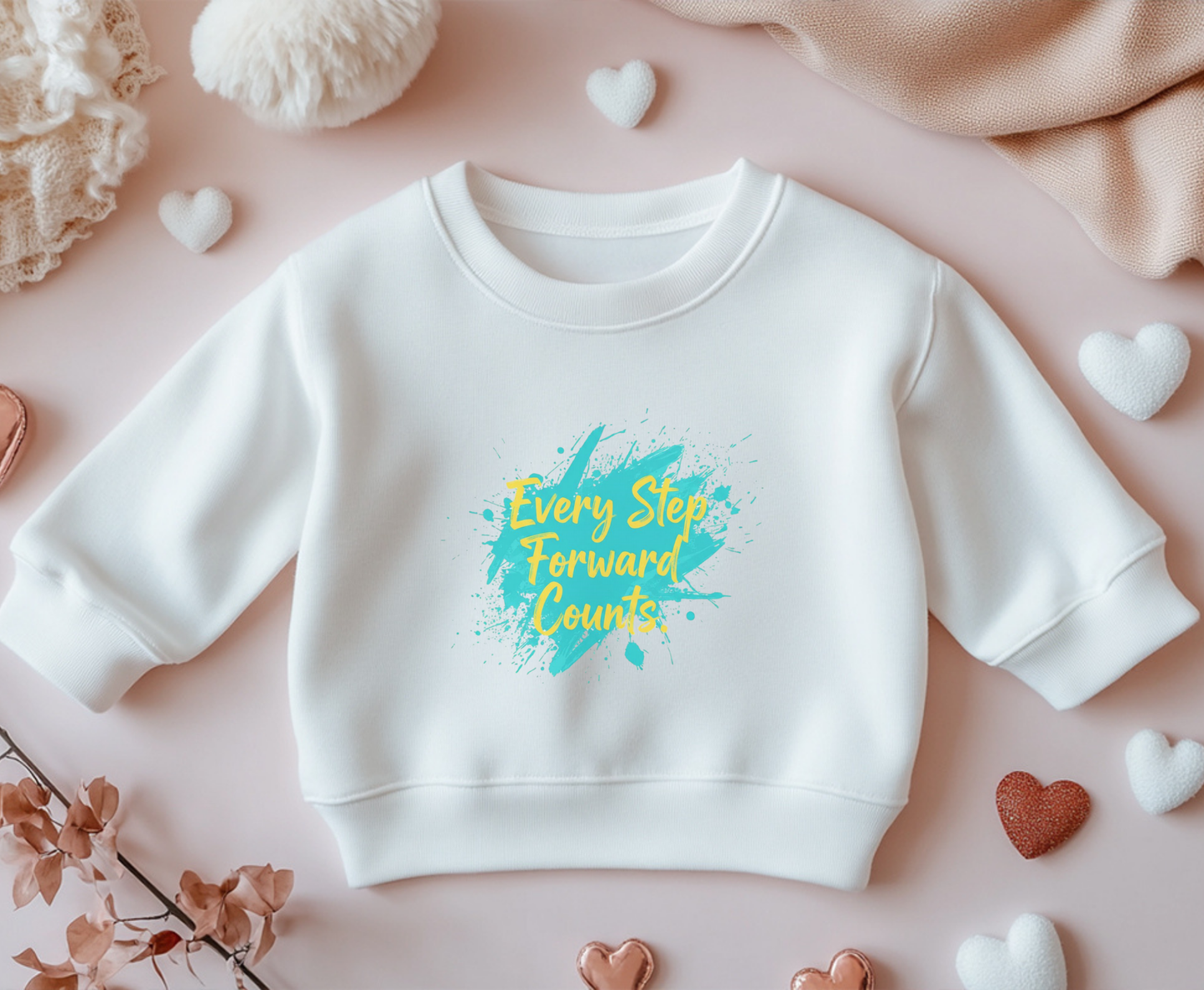 Motivational Crewneck Sweatshirt, Unisex Eco-Friendly Apparel, Every Step Forward Counts, Inspirational Gift, Casual Outfit, [...]