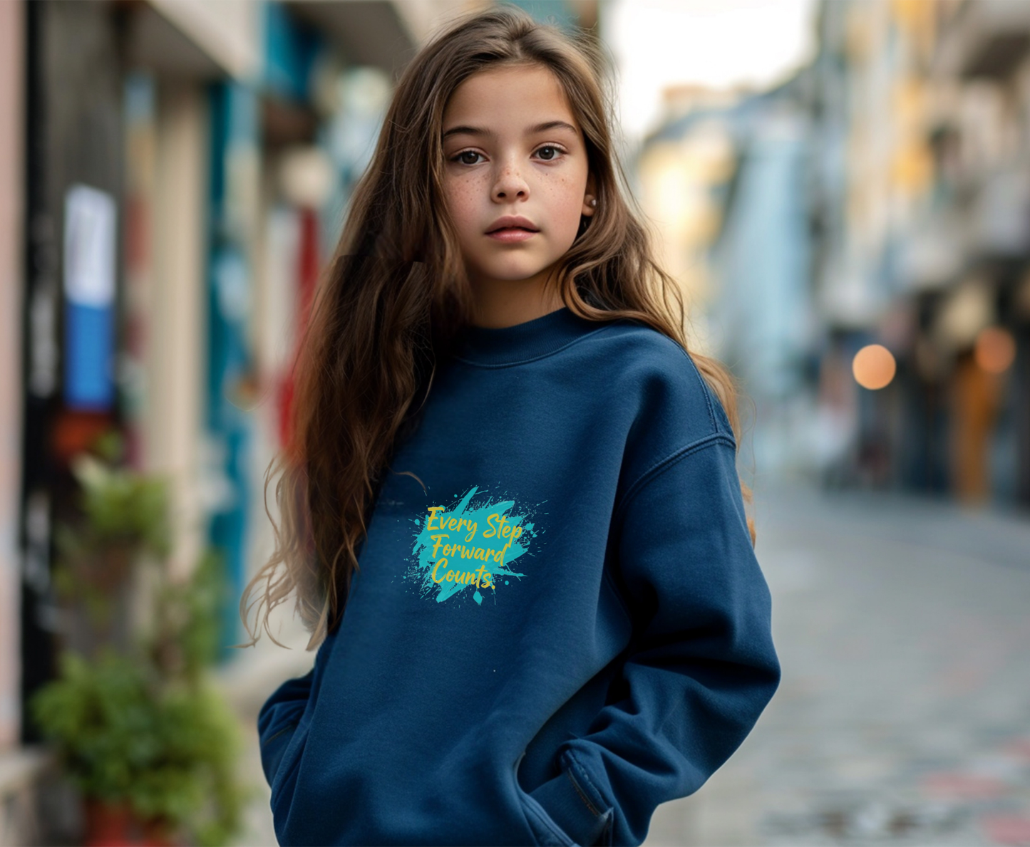 Motivational Crewneck Sweatshirt, Unisex Eco-Friendly Apparel, Every Step Forward Counts, Inspirational Gift, Casual Outfit, [...]