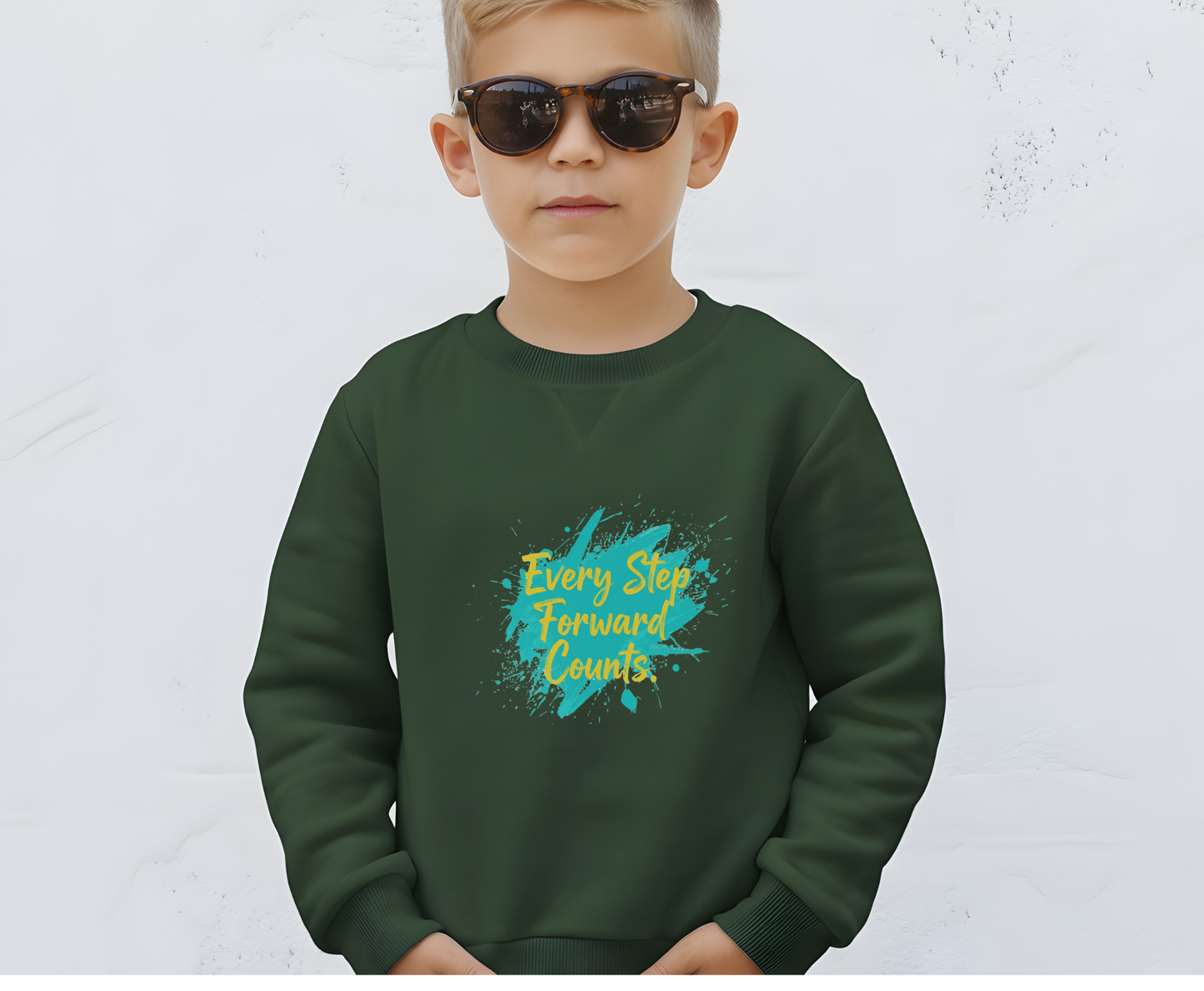 Motivational Crewneck Sweatshirt, Unisex Eco-Friendly Apparel, Every Step Forward Counts, Inspirational Gift, Casual Outfit, [...]