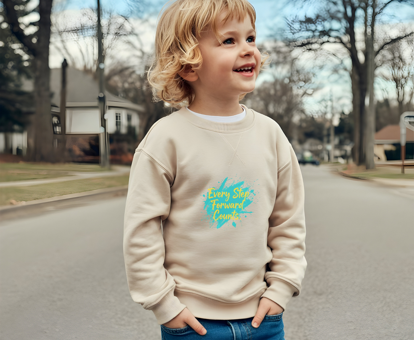 Motivational Crewneck Sweatshirt, Unisex Eco-Friendly Apparel, Every Step Forward Counts, Inspirational Gift, Casual Outfit, [...]