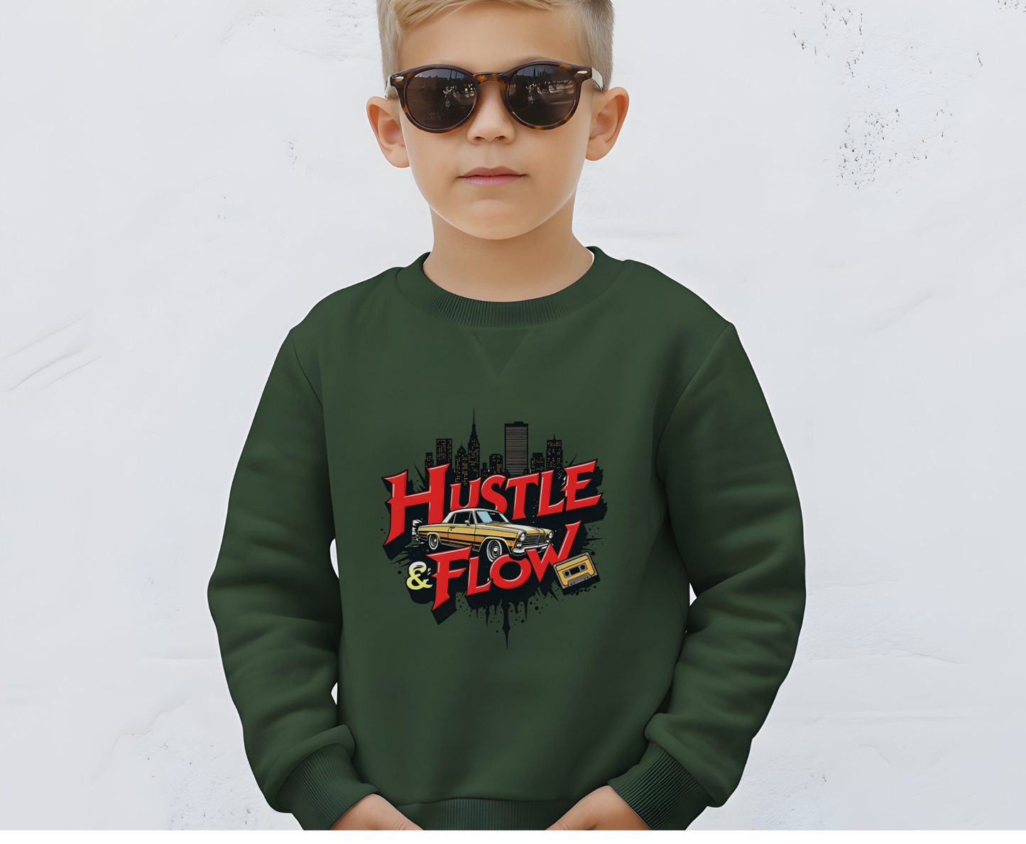 Hustle & Flow Sweatshirt, Unisex EcoSmart Crewneck, Urban Fashion, Gift for Entrepreneurs, Streetwear Style