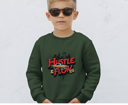 Hustle & Flow Sweatshirt, Unisex EcoSmart Crewneck, Urban Fashion, Gift for Entrepreneurs, Streetwear Style
