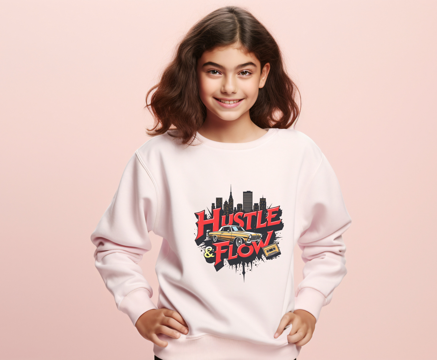 Hustle & Flow Sweatshirt, Unisex EcoSmart Crewneck, Urban Fashion, Gift for Entrepreneurs, Streetwear Style