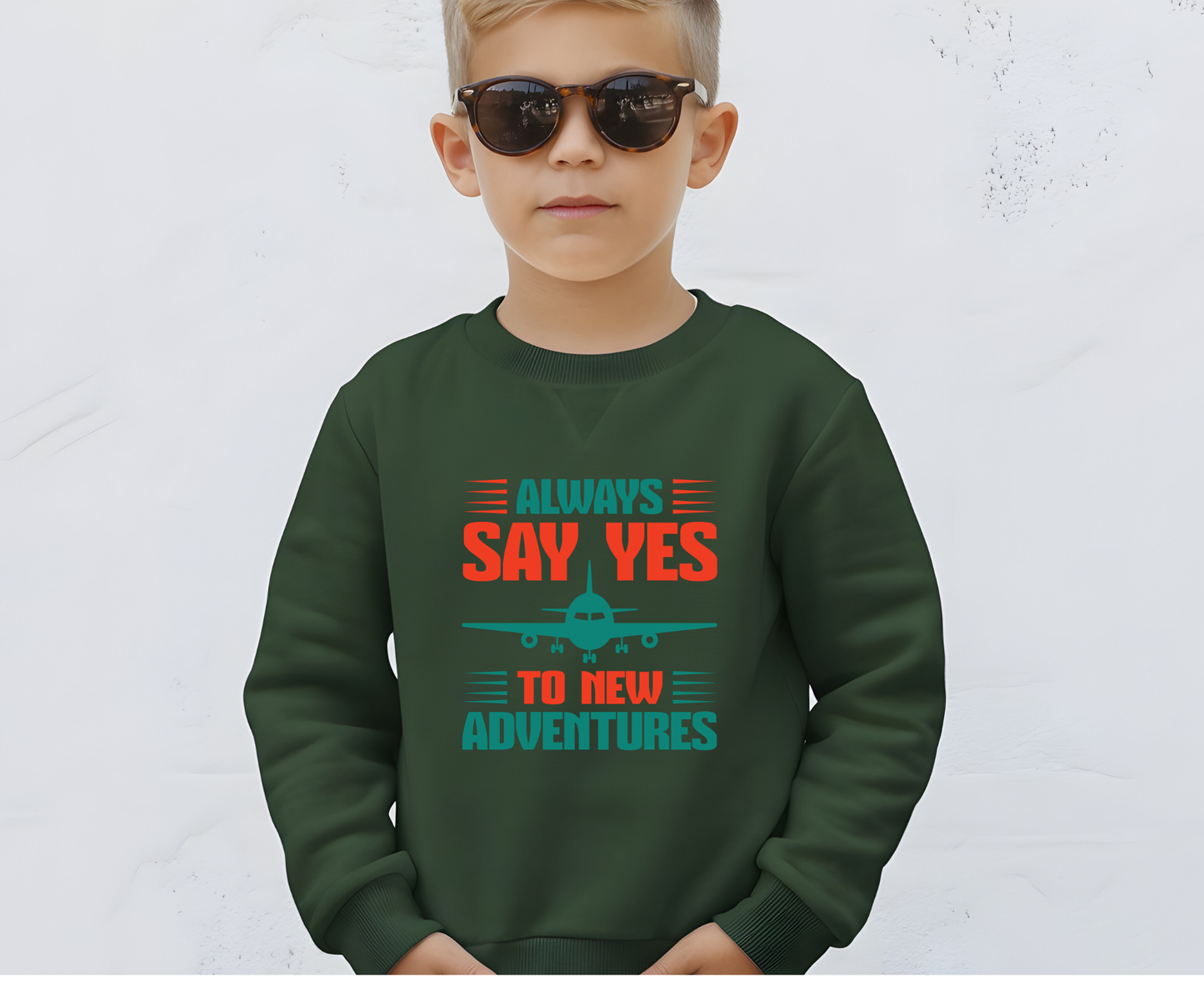 Adventure Enthusiast EcoSmart Crewneck Sweatshirt, Travel Apparel, Gift for Travelers, Casual Fashion, Travel Say Yes Sweatshirt