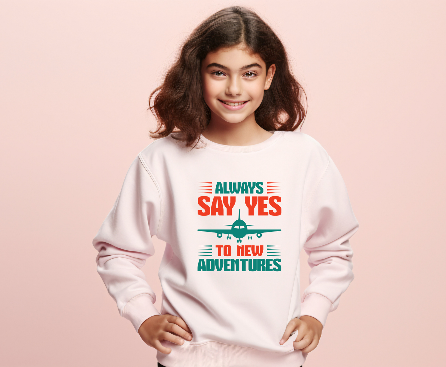 Adventure Enthusiast EcoSmart Crewneck Sweatshirt, Travel Apparel, Gift for Travelers, Casual Fashion, Travel Say Yes Sweatshirt