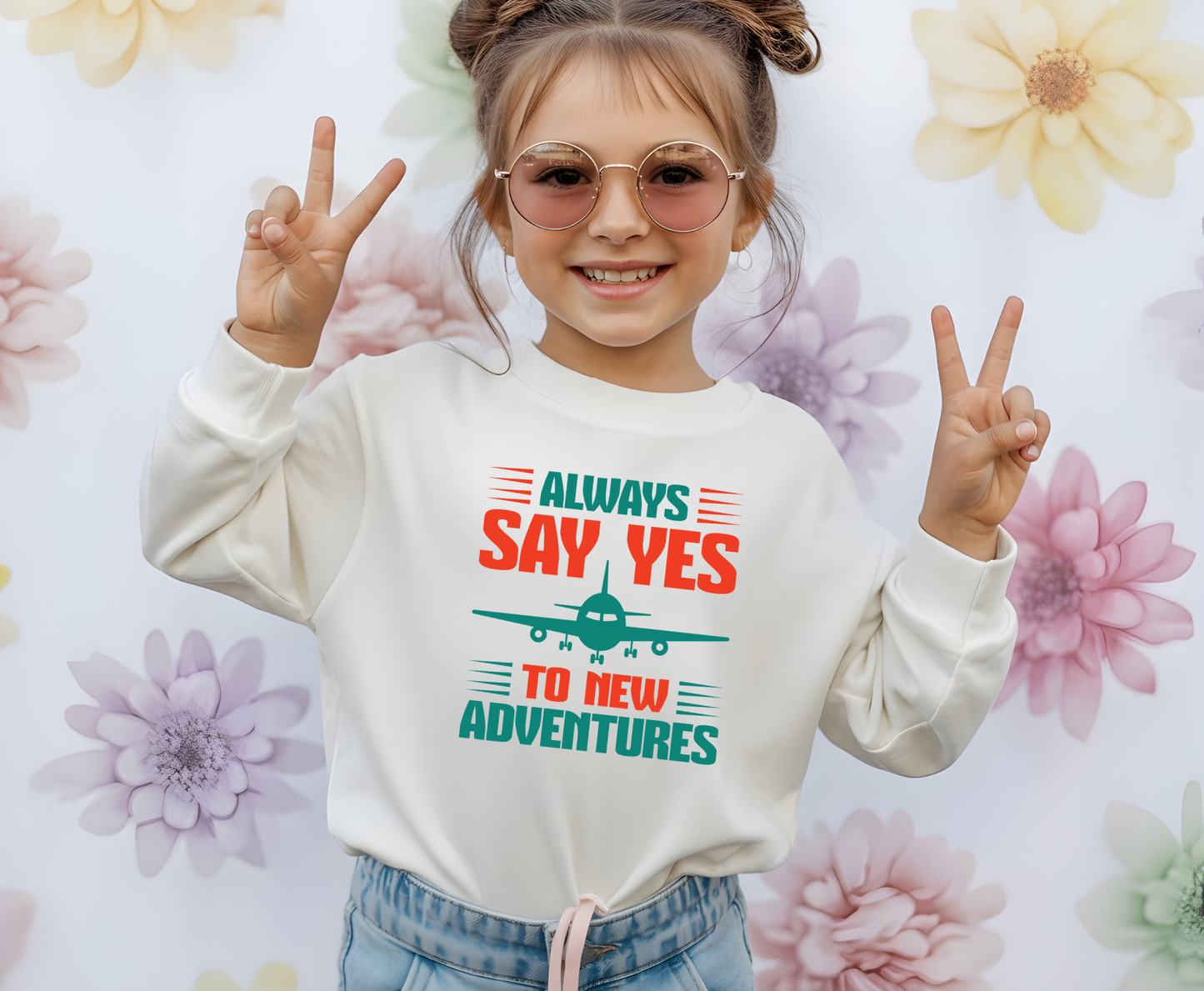 Adventure Enthusiast EcoSmart Crewneck Sweatshirt, Travel Apparel, Gift for Travelers, Casual Fashion, Travel Say Yes Sweatshirt