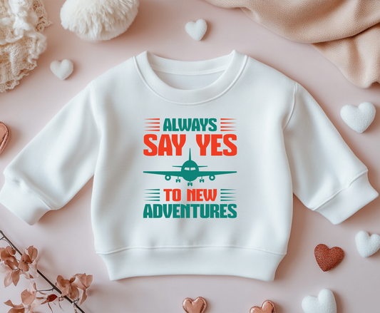 Adventure Enthusiast EcoSmart Crewneck Sweatshirt, Travel Apparel, Gift for Travelers, Casual Fashion, Travel Say Yes Sweatshirt