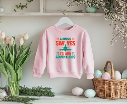 Adventure Enthusiast EcoSmart Crewneck Sweatshirt, Travel Apparel, Gift for Travelers, Casual Fashion, Travel Say Yes Sweatshirt