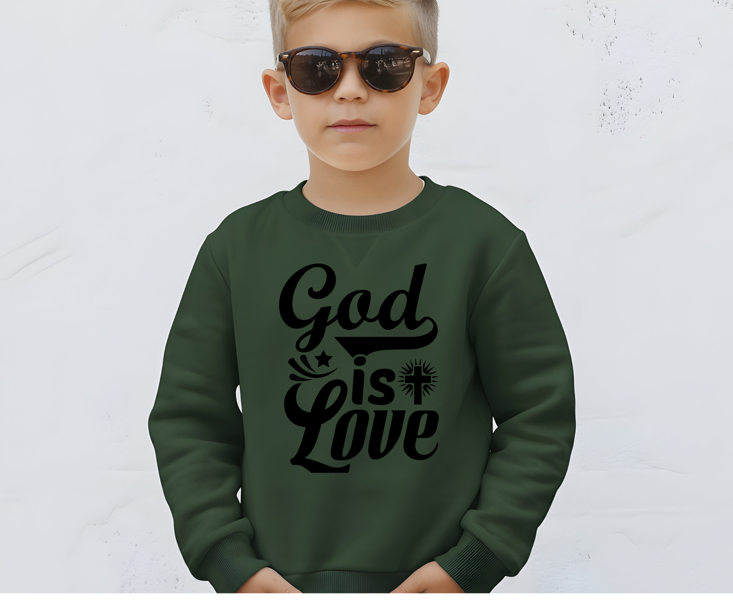 God is Love Eco-Friendly Crewneck Sweatshirt, Unisex Sweater, Spiritual Gift, Faith Sweatshirt, Casual Comfort Clothing